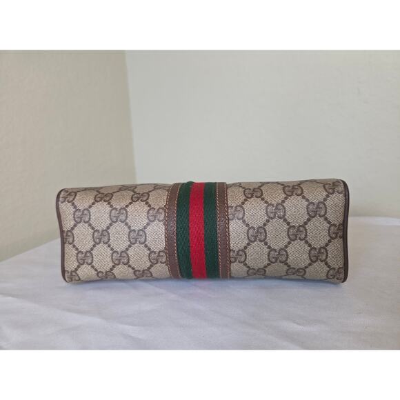 Gucci Vintage GG Canvas Web Crossbody Bag Brown Leather Camera Bag Ophidia - Picture 7 of 15